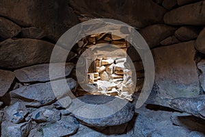 The interior of the temple of the megalithic complex of the early Bronze AgeÂ Wheels of Spirits,Rujum Al-Hiri, Gilgal Rephaeem on